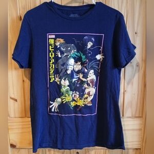 My Hero Academia Size Anime Navy Blue Character Tee Size M